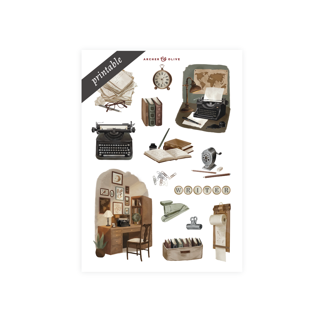 The Writer's Desk | Printable Sticker