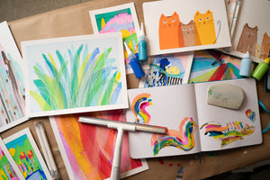 UNBOUND Abstract Scrape Art: Digital eCourse - Archer and Olive