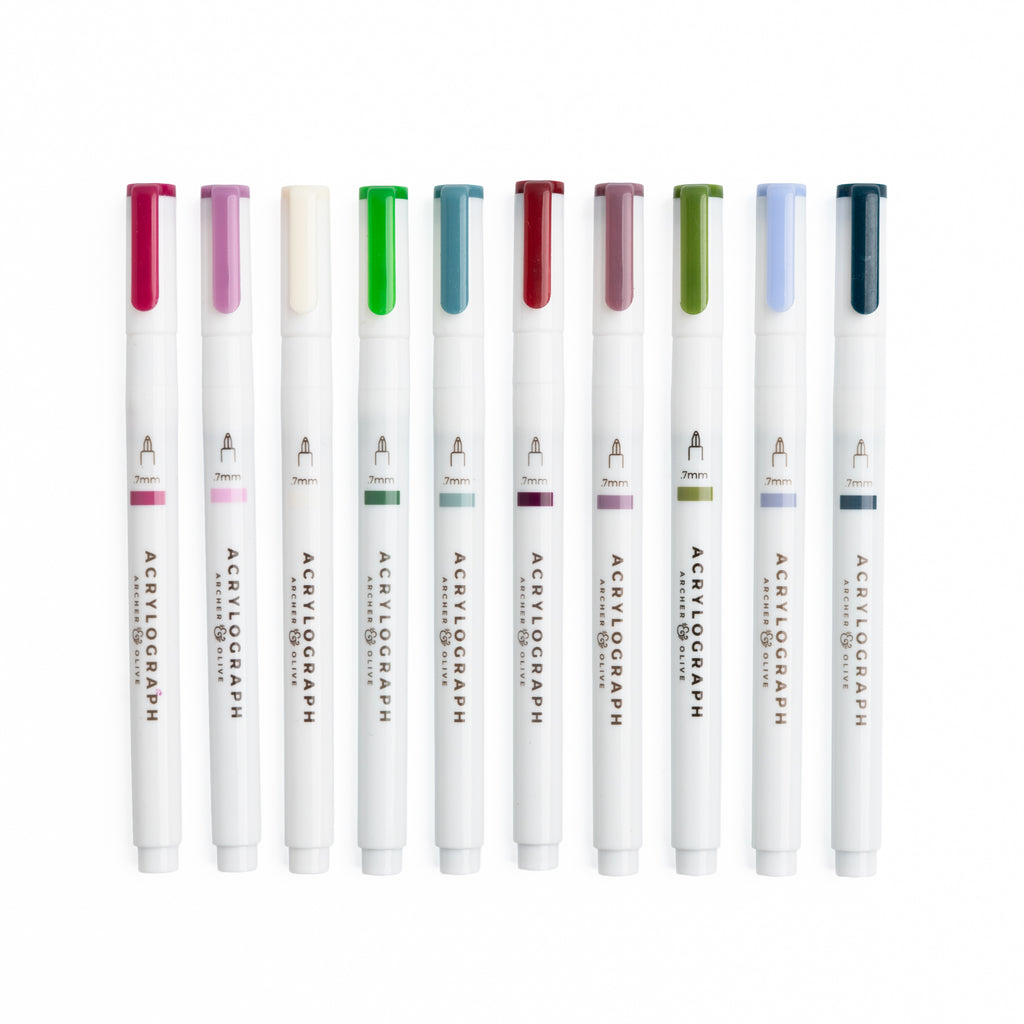Snow & Stillness Acrylograph Pens - Archer and Olive