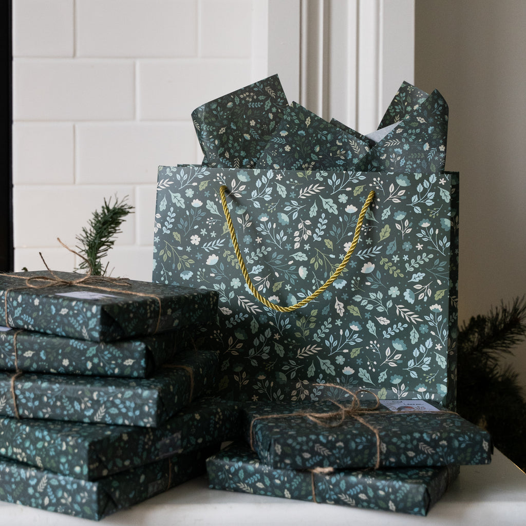 Winter Floral Tissue Paper - Archer and Olive