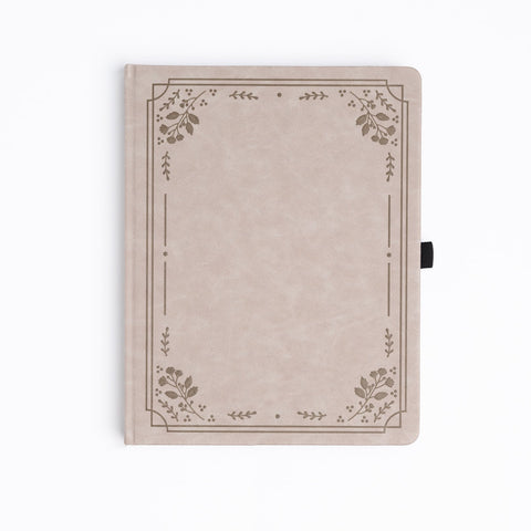 A5 Warm Gray Florals Dot Grid Notebook - Archer and Olive