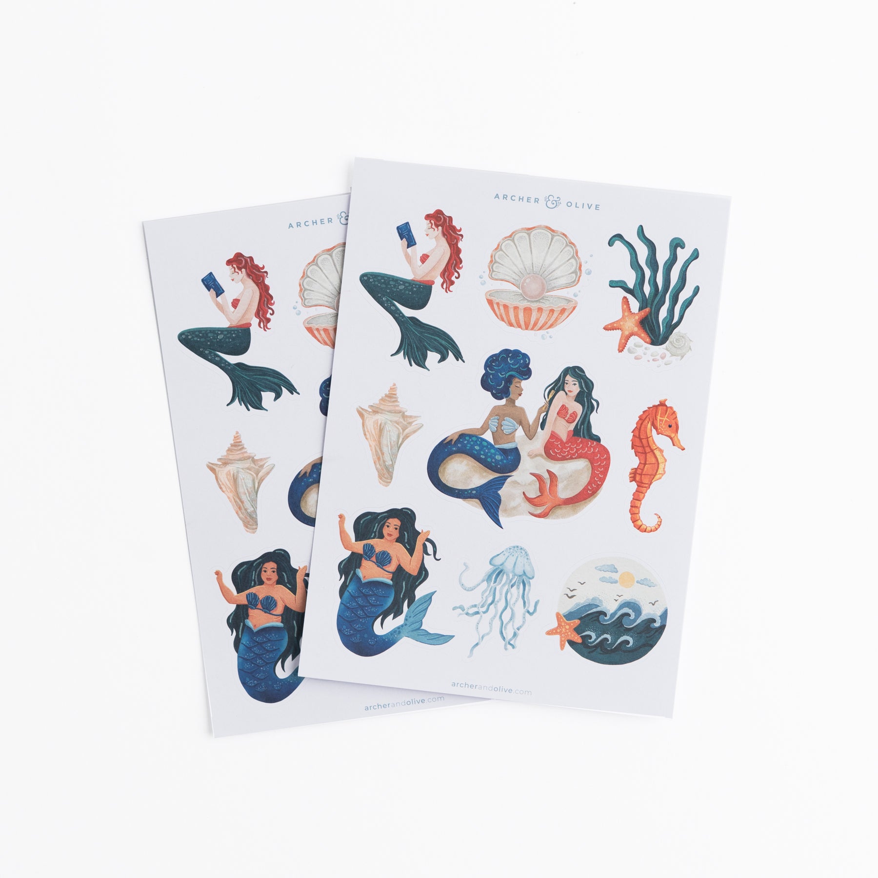 Vintage Mermaid Stickers - Archer and Olive