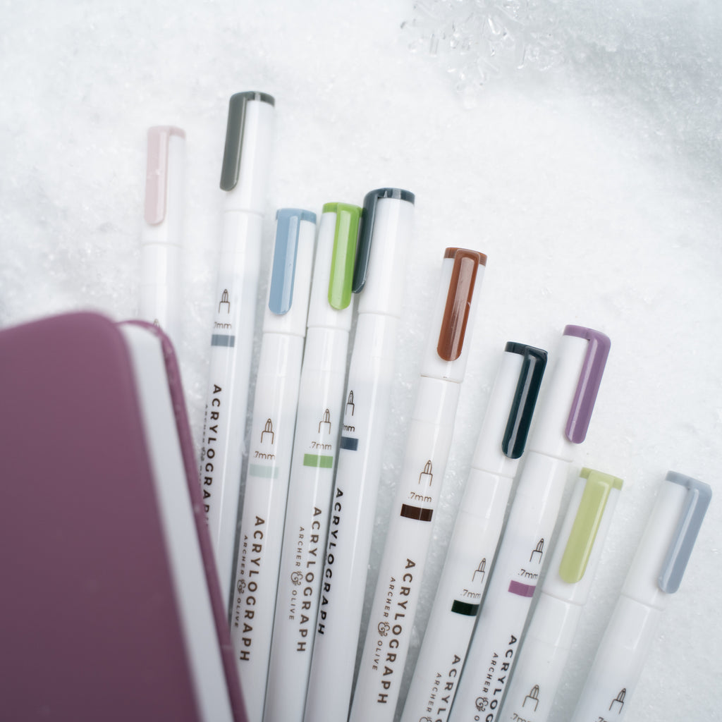 Winterscapes Acrylographs (Set of 10) - Archer and Olive