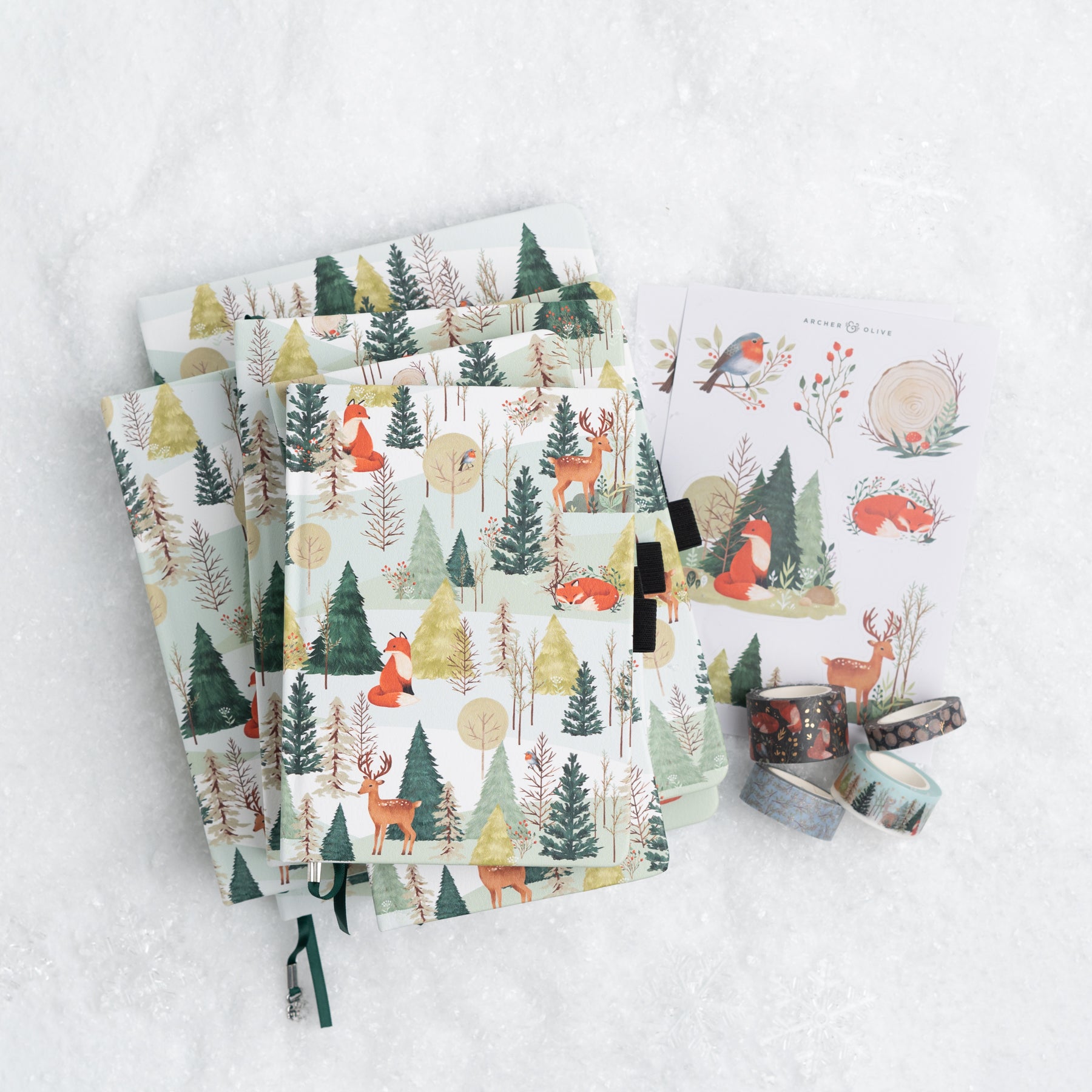 B6 Fox In Winter Woods: Dot Grid Notebook - Archer and Olive