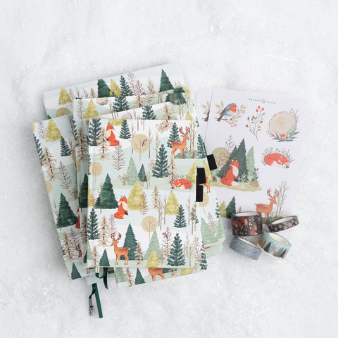 Fox In Winter Woods: Dot Grid Notebook