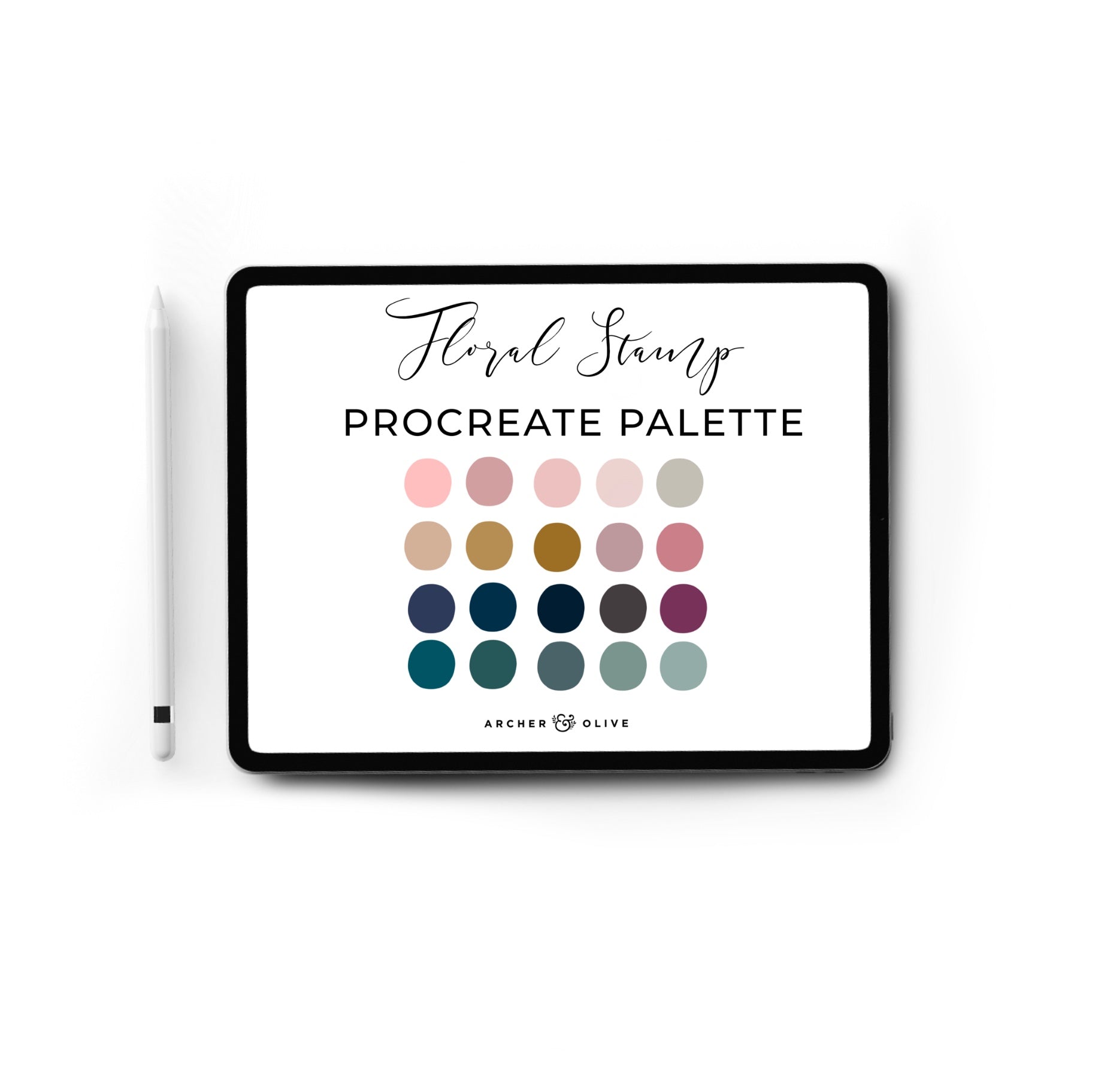 Procreate Stamp - Original Floral Stamps + Palette - Archer and Olive