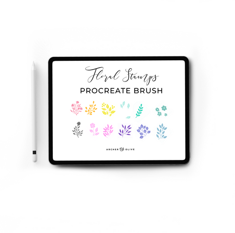 Procreate Stamp - Original Floral Stamps + Palette - Archer and Olive