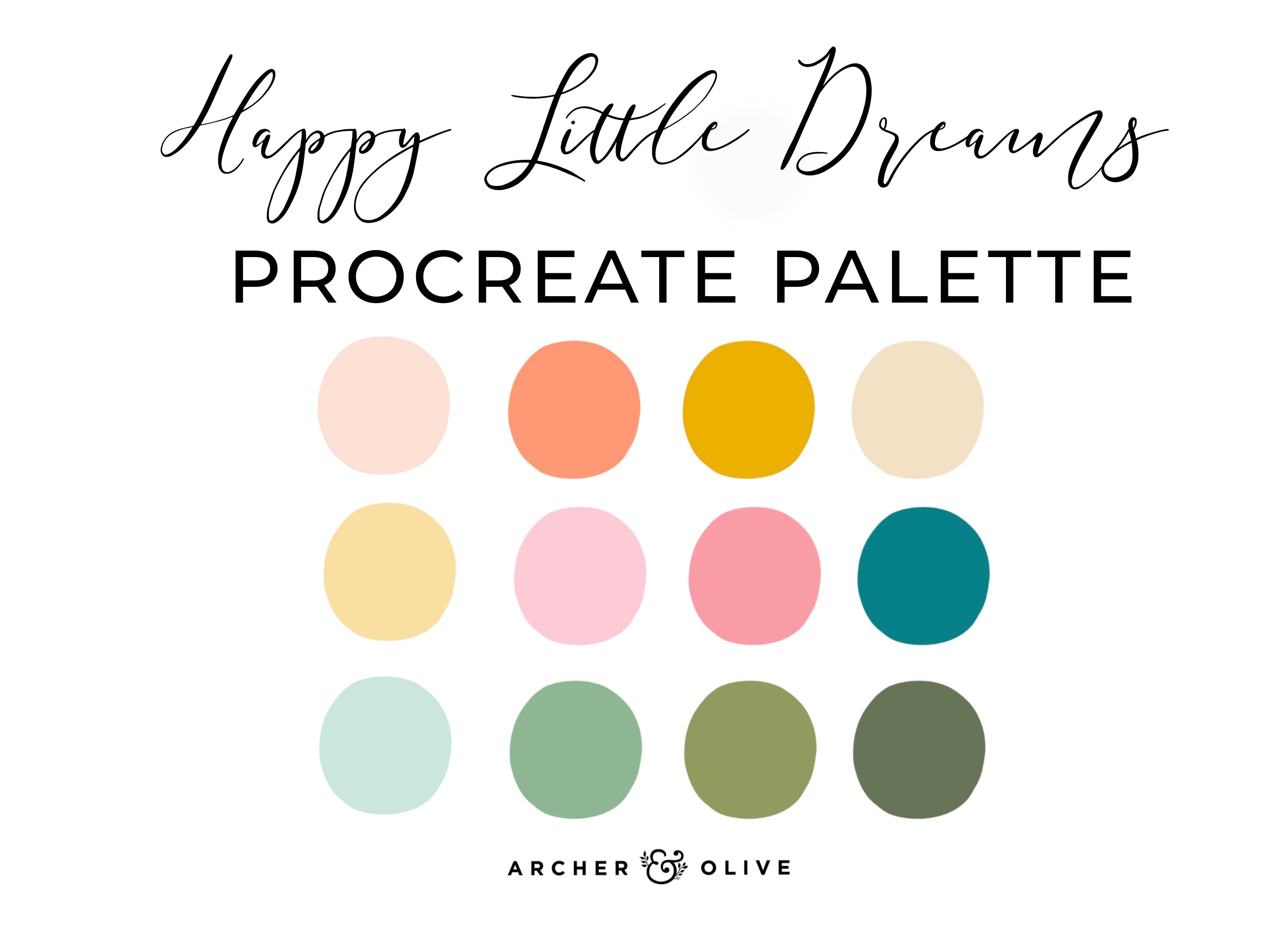 Procreate Swatch - Happy Little Dreams - Archer and Olive